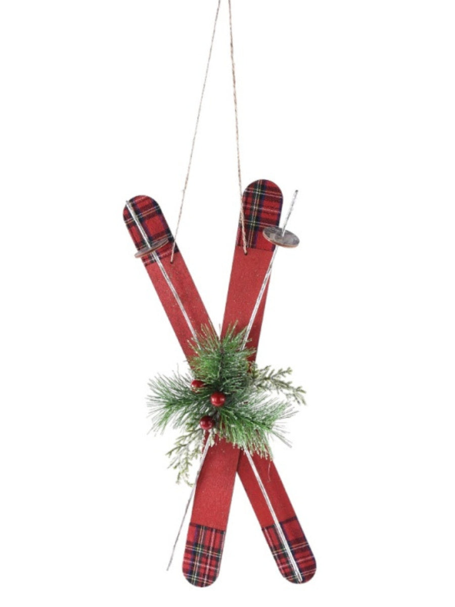 Skis Red/Green Ornament